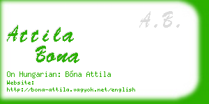 attila bona business card