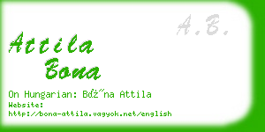 attila bona business card